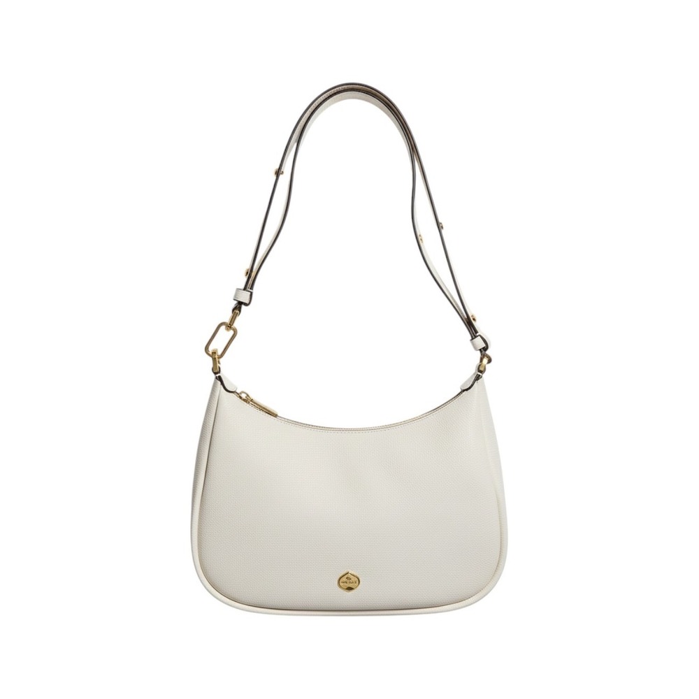 Kate Spade KK055 Parchment White Pebbled Leather Shoulder Bag Crossbody Hobo